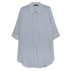 Camicia a righe in mussola di viscosa
