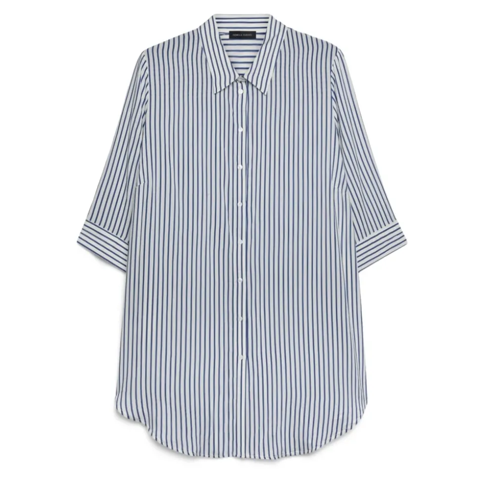 Camicia a righe in mussola di viscosa