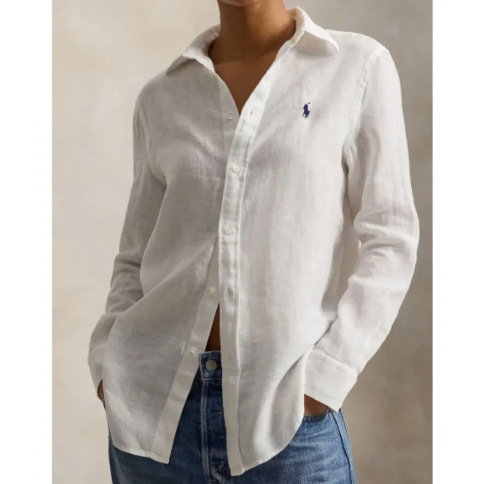 Camicia di lino dal taglio dritto