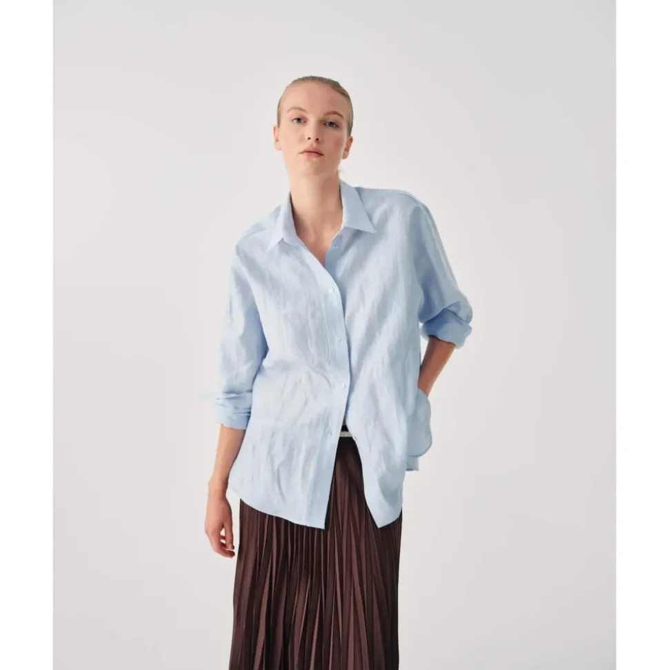 Camicia in misto lino e cotone
