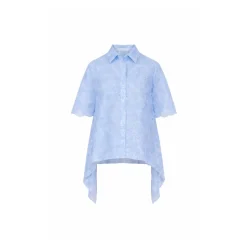 Camicia in organza ricamata con orlo a punta