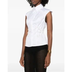 Camicia in Popeline di Cotone con Bretelle Elastiche