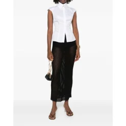 Camicia in Popeline di Cotone con Bretelle Elastiche