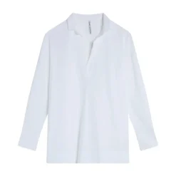 Camicia Oversize in Cotone con Scollo a V