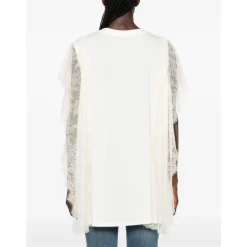 Camicia Panna Logo Paillettes