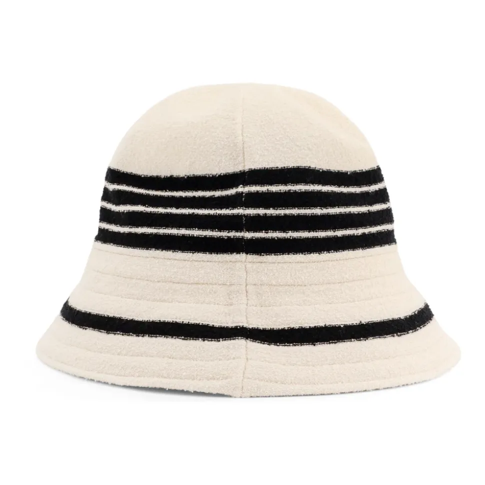 Cappello a secchiello a righe in misto cotone