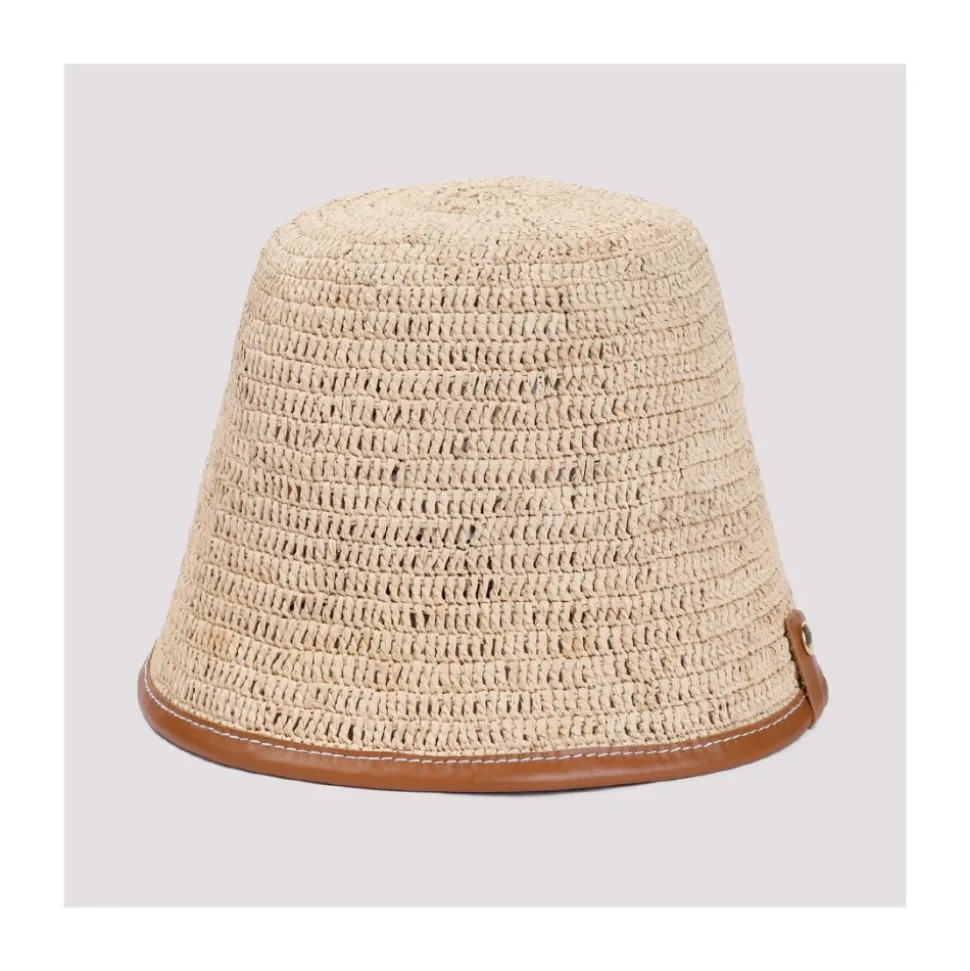 Cappello Bob in Pelle Marrone con Visiera