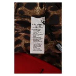 Cappotto in lana rosso con bordo leopardato