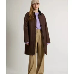 Cappotto in tessuto Ramar con collo in velluto a coste