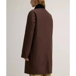 Cappotto in tessuto Ramar con collo in velluto a coste