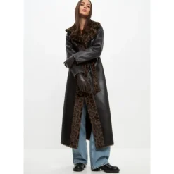 Cappotto Lungo Invernale Reversibile in Faux Fur