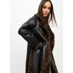 Cappotto Lungo Invernale Reversibile in Faux Fur