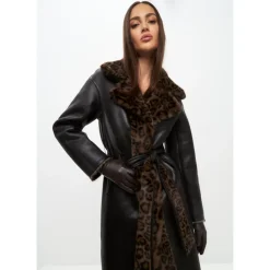 Cappotto Lungo Invernale Reversibile in Faux Fur