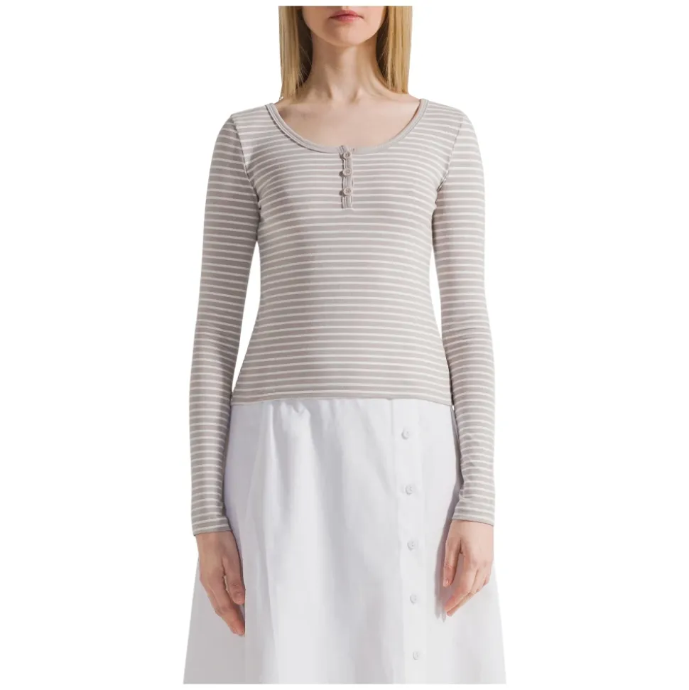 Caroline Striped LS Blouse