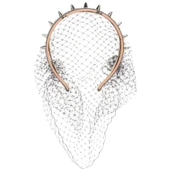 Cerchietto in pelle con borchie