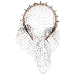 Cerchietto in pelle con borchie