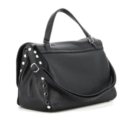 Classica borsa a tracolla in pelle nera