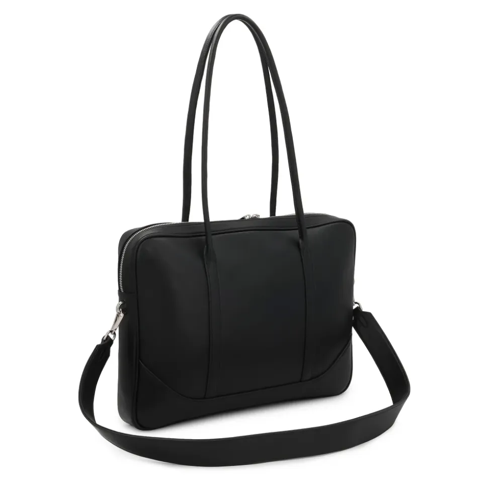 Classica borsa per laptop in pelle nera