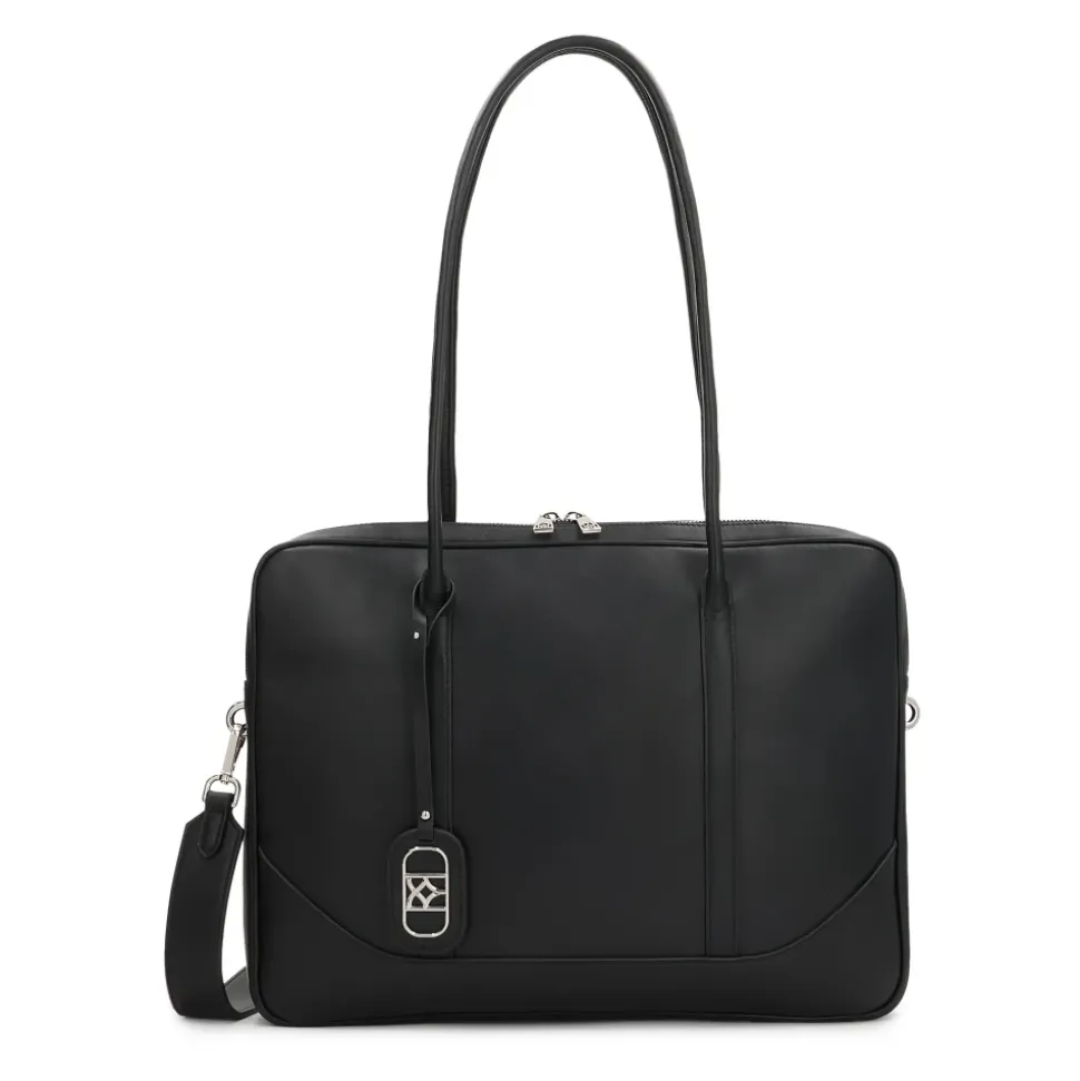 Classica borsa per laptop in pelle nera