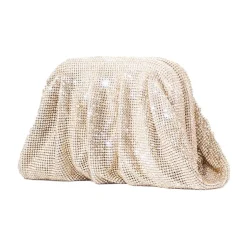 Clutch Beige con Rete di Cristallo SS25