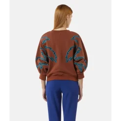 Contrast Embroidered Sweatshirt