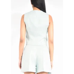 Cropped Linen Vest