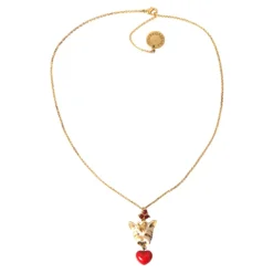 Cuore Oro Pendente Cristallo Charm