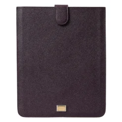 Custodia in pelle con logo e placca per tablet