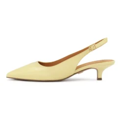 Décolleté giallo brillante a basso tacco