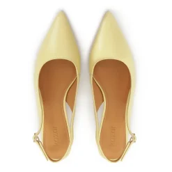 Décolleté giallo brillante a basso tacco