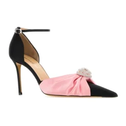 Décolleté in raso nero con tacco da 11 cm