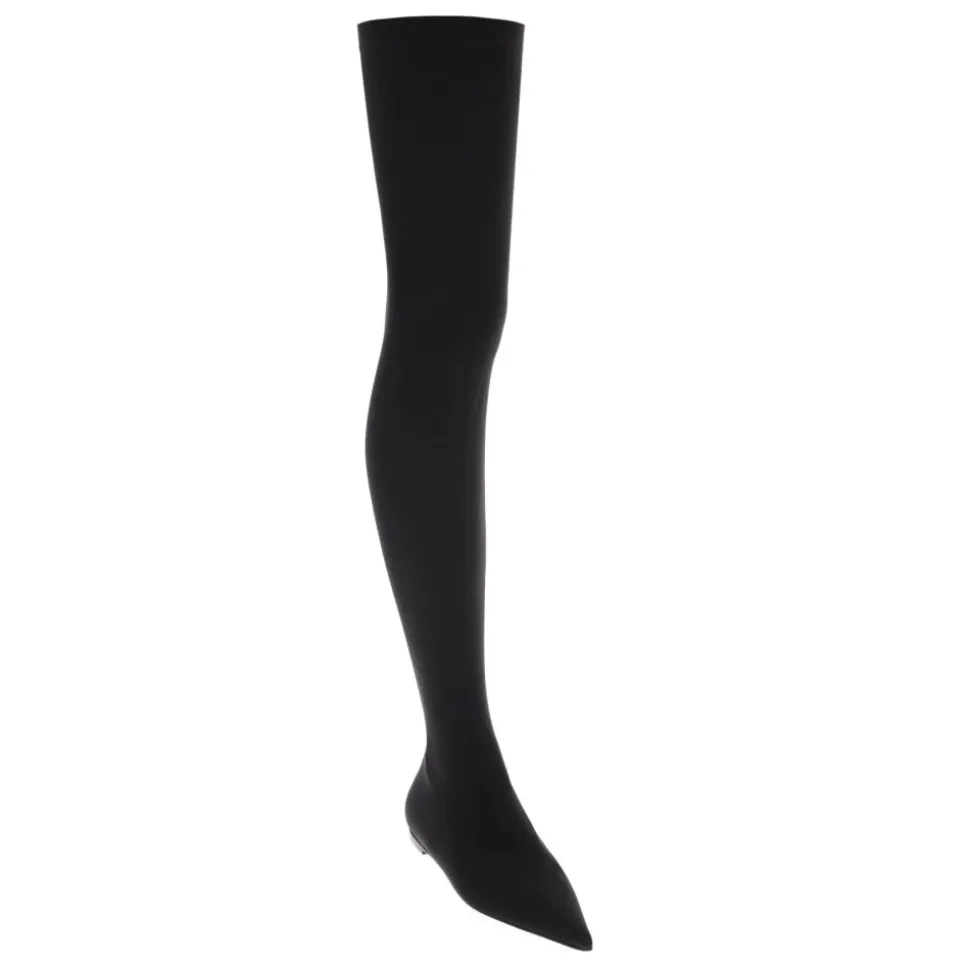 Dolce & Gabbana Stretch Jersey Thigh High Boots