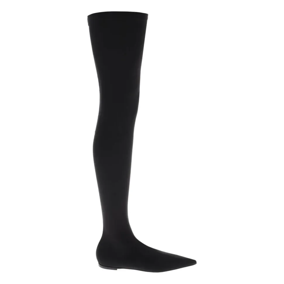 Dolce & Gabbana Stretch Jersey Thigh High Boots
