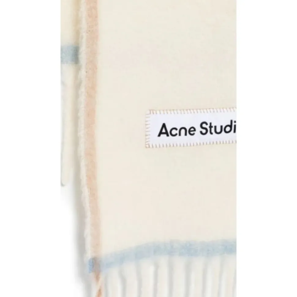 Echarpe etroite laine mohair bords frangés