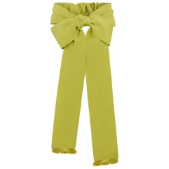 Elegante accessorio per capelli verde acido con fiocco, versatile e chic.