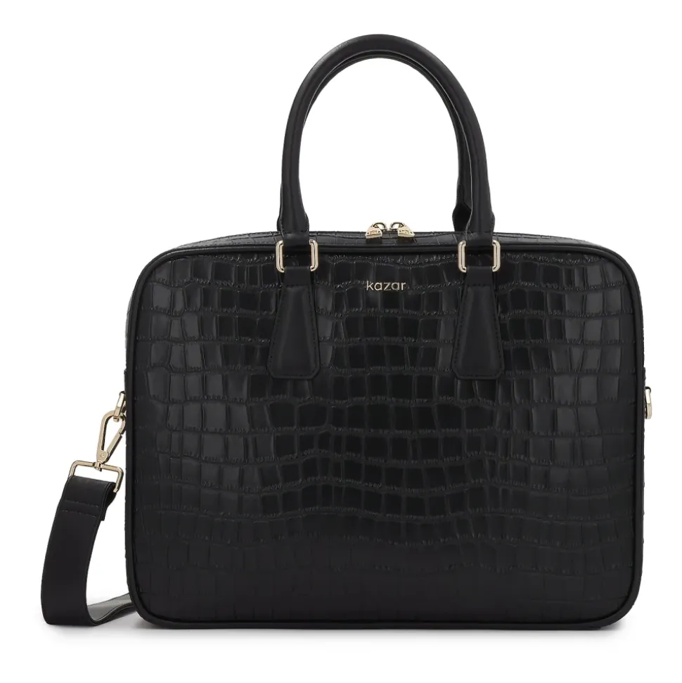 Elegante borsa per laptop in pelle stampata