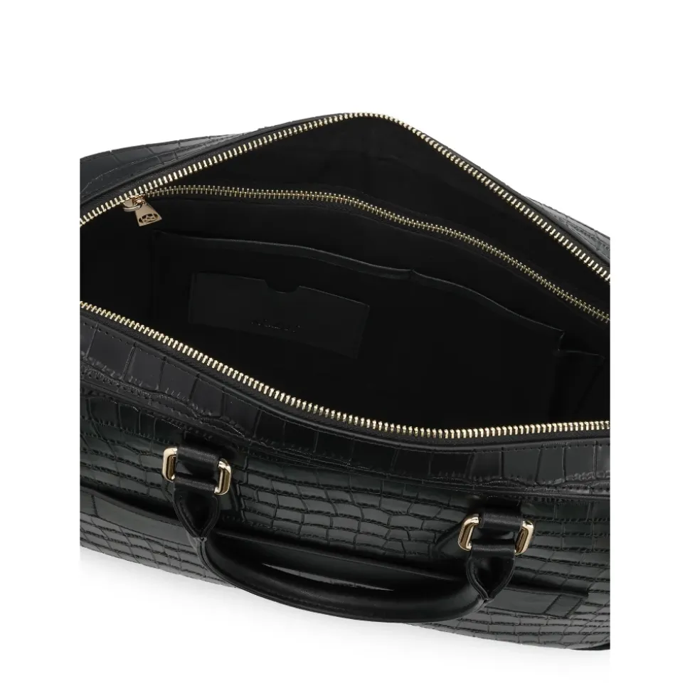 Elegante borsa per laptop in pelle stampata