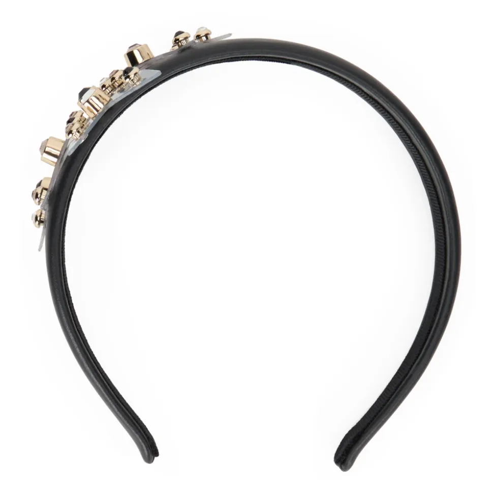 Elegante cerchietto per capelli nero con dettagli decorativi