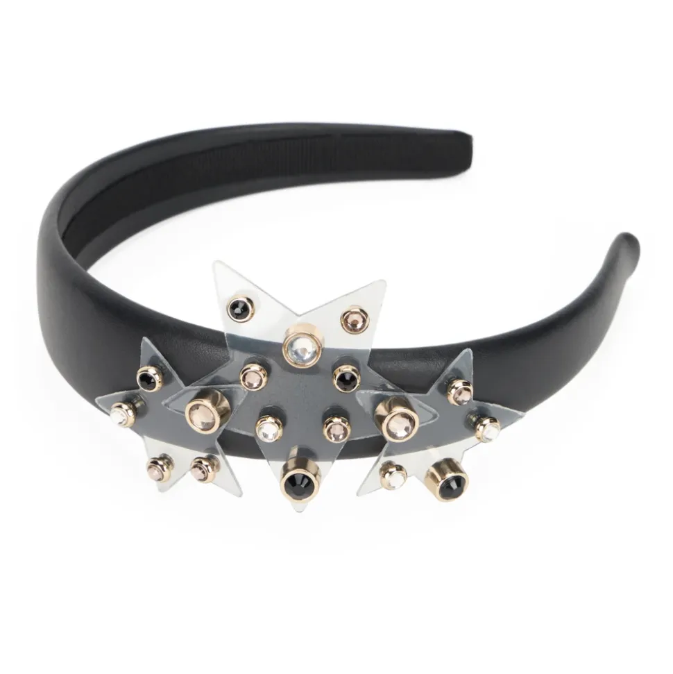 Elegante cerchietto per capelli nero con dettagli decorativi
