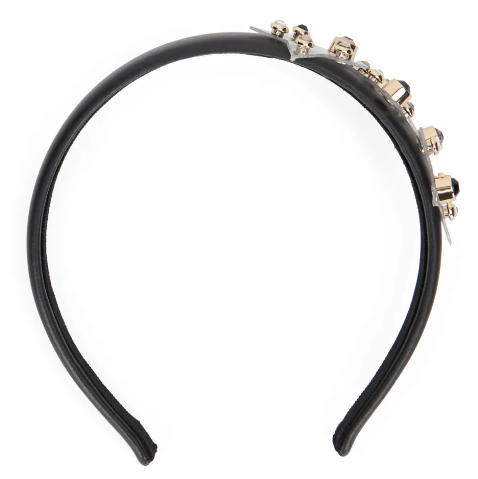 Elegante cerchietto per capelli nero con dettagli decorativi