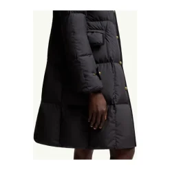 Elegante Giacca Lunga in Piuma - Nero