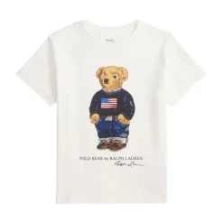 Elegante maglietta bianca con orso