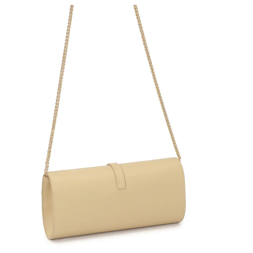 Elegante pochette con chiusura monogrammata