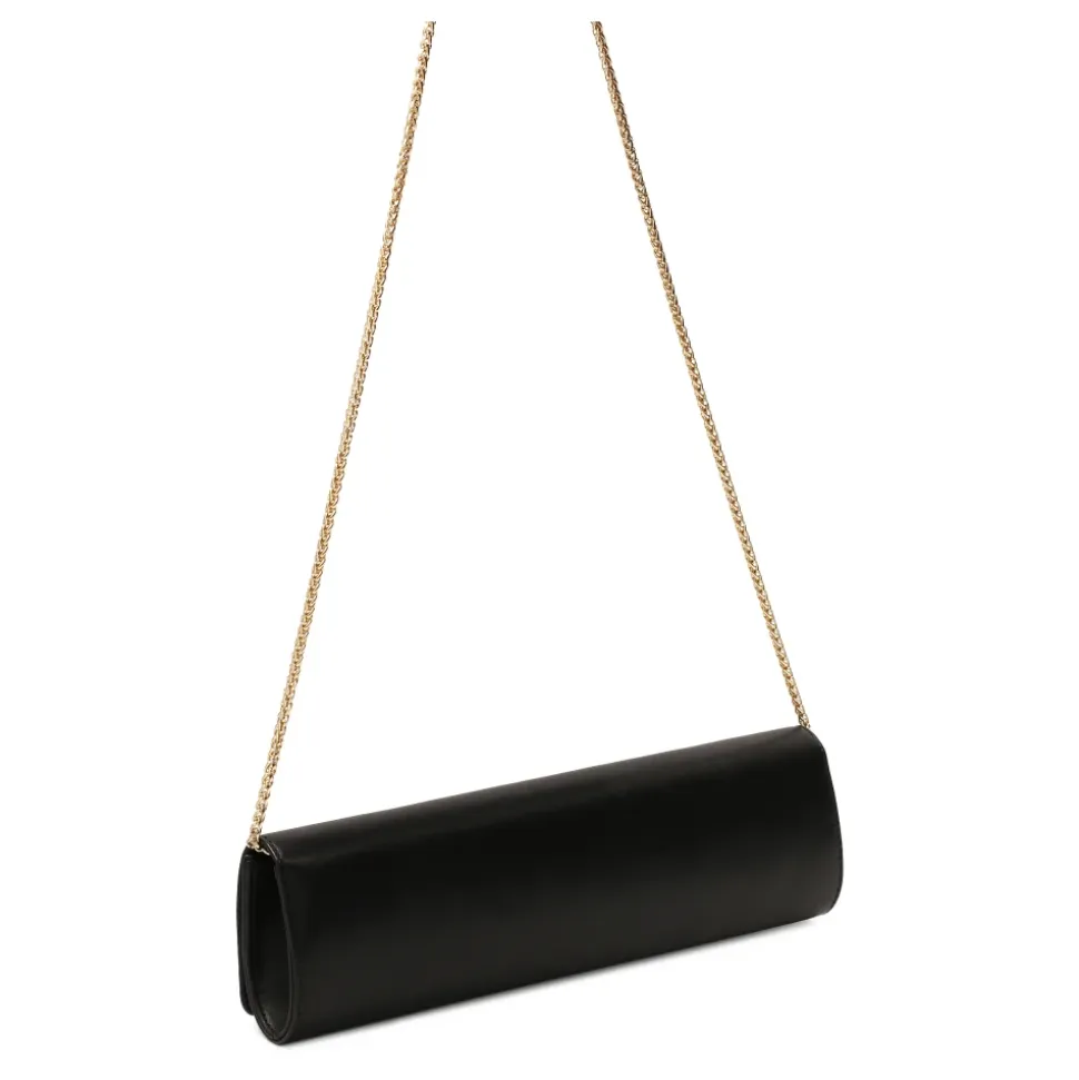 Elegante pochette nera con forma oblunga