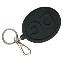 Elegante Portachiavi Nero Argento Logo