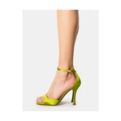 Eleganti Sandali con Tacco Alto in Raso Pistacchio