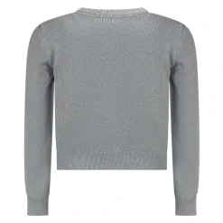 Embroidered Logo Metallic Sweater