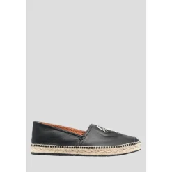 Espadrillas in Pelle con Logo Placca