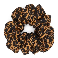 Fascia per capelli marrone e nera a pois