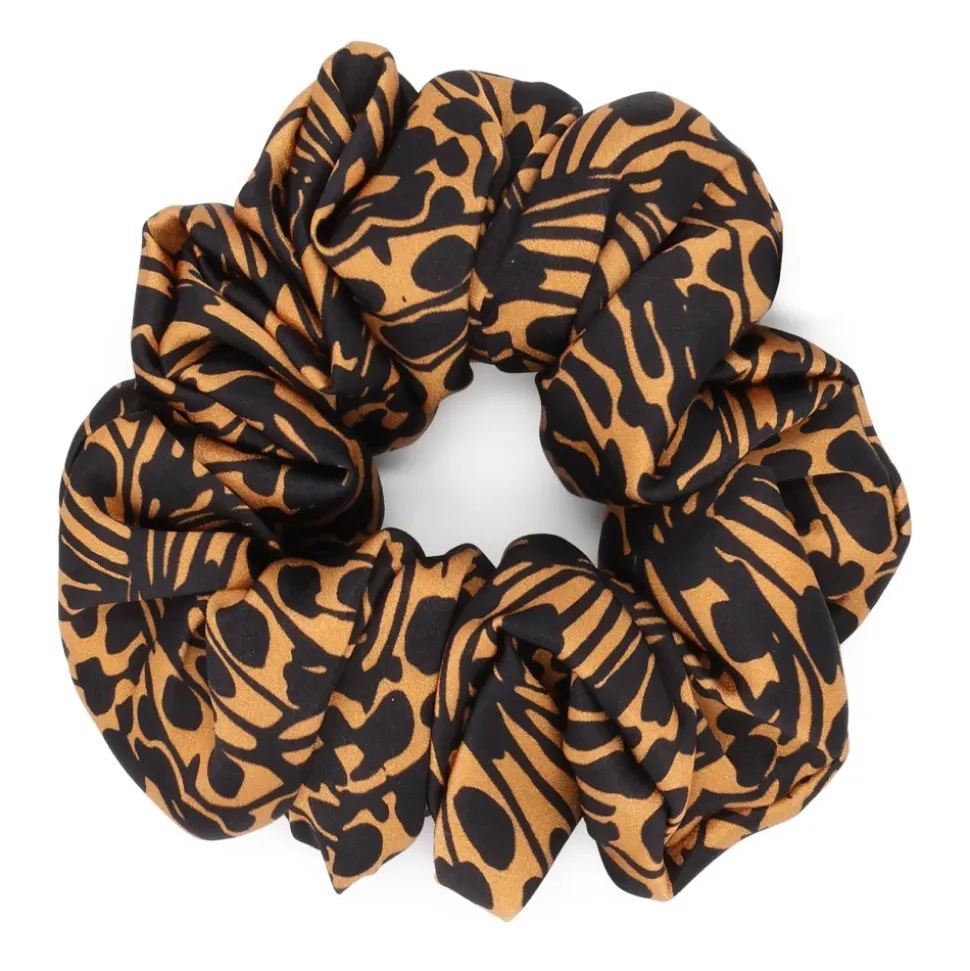 Fascia per capelli marrone e nera a pois